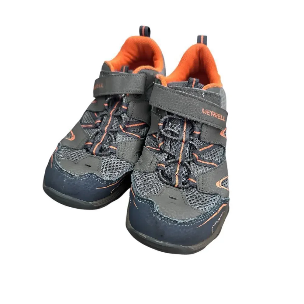 Merrell Big Kids Gray & Orange Trail Chaser Hiking Sneaker Shoe Size 5.5